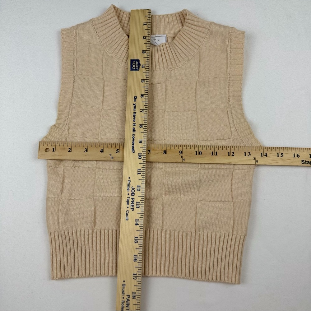 Sage The Label Suddenly I See Sweater Vest Knit Neutral Minimalist Cropped XS - Picture 6 of 12